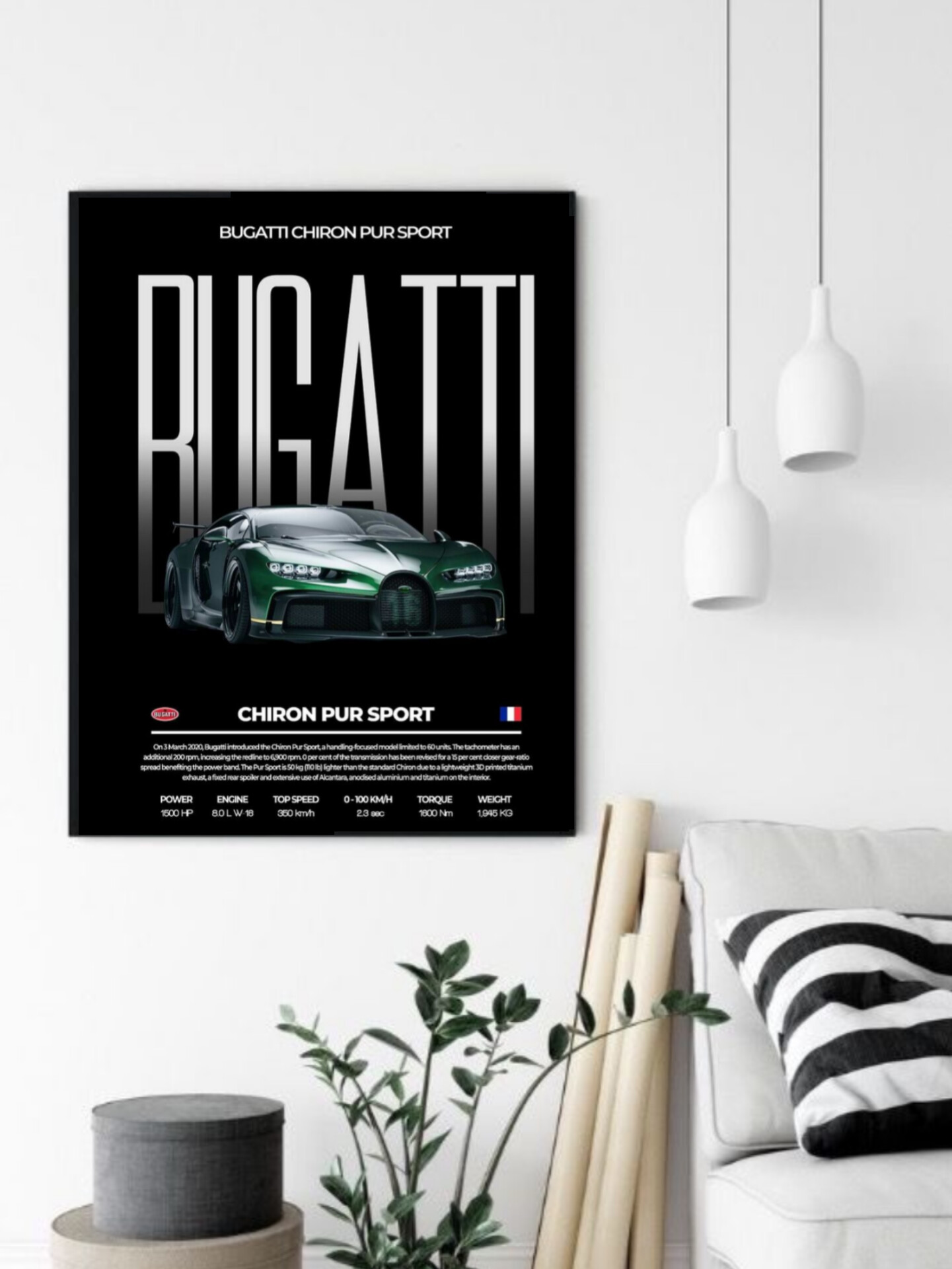 تابلو قاب عکس بوگاتی bugatti
