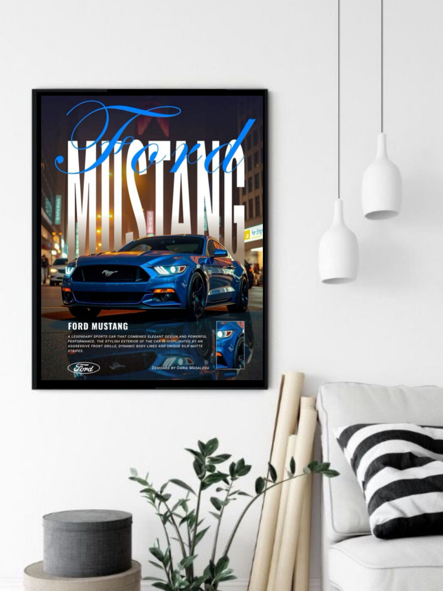 تابلو قاب عکس فورد موستانگ ford mustang