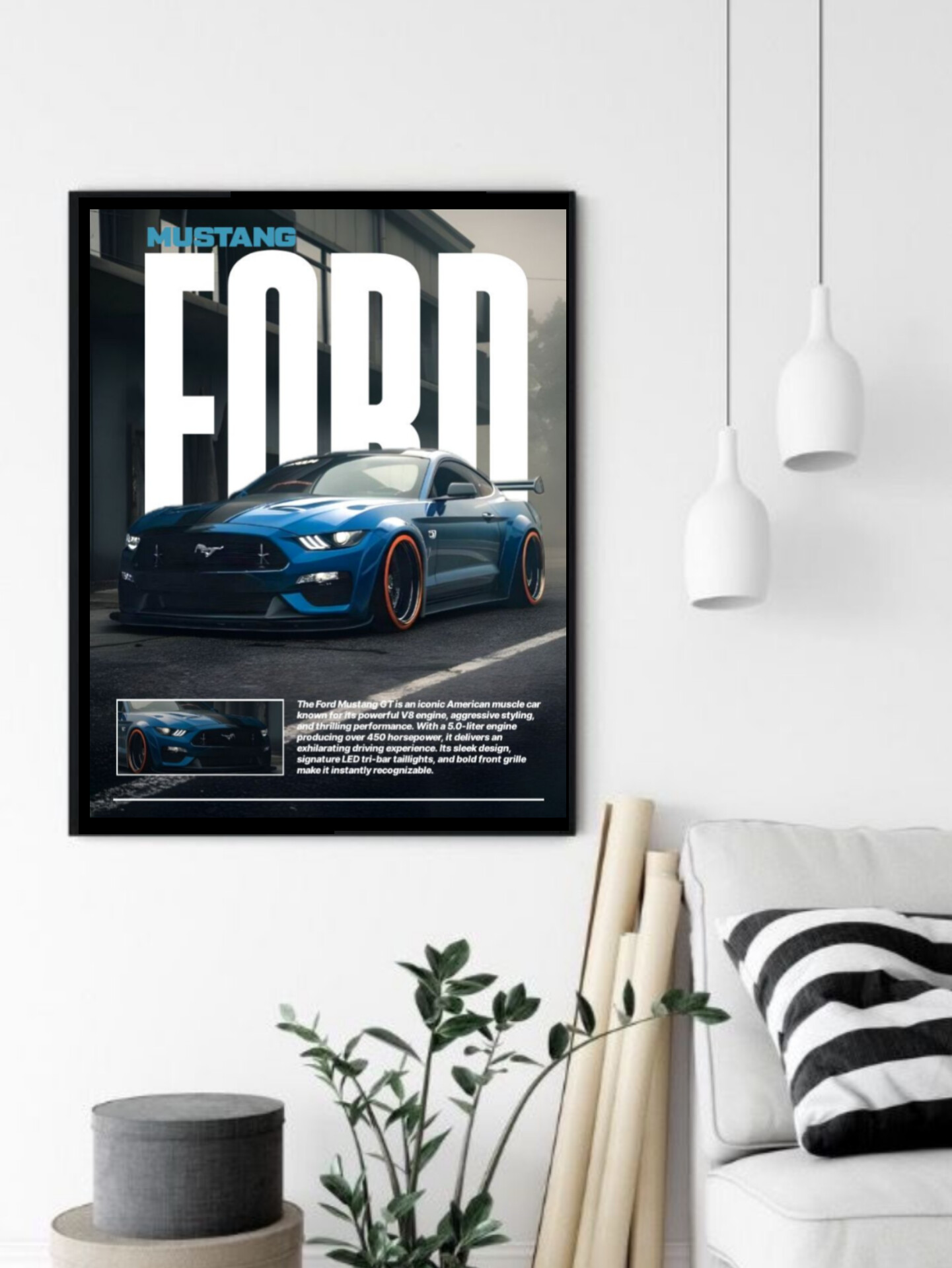 تابلو قاب عکس فورد موستانگ ford mustang