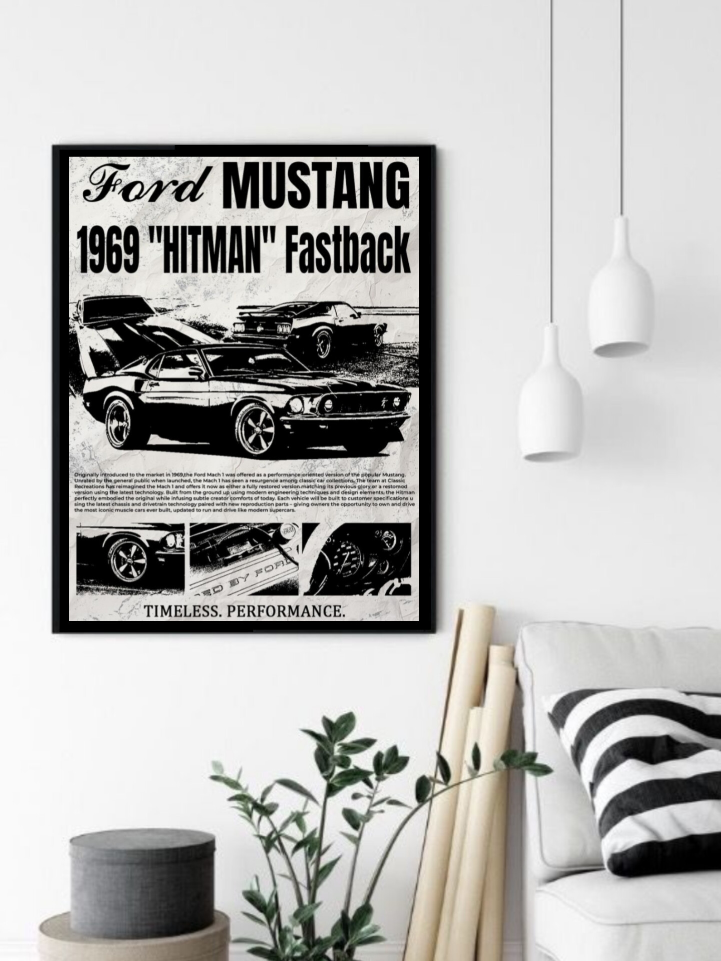 تابلو قاب عکس فورد موستانگ ford mustang