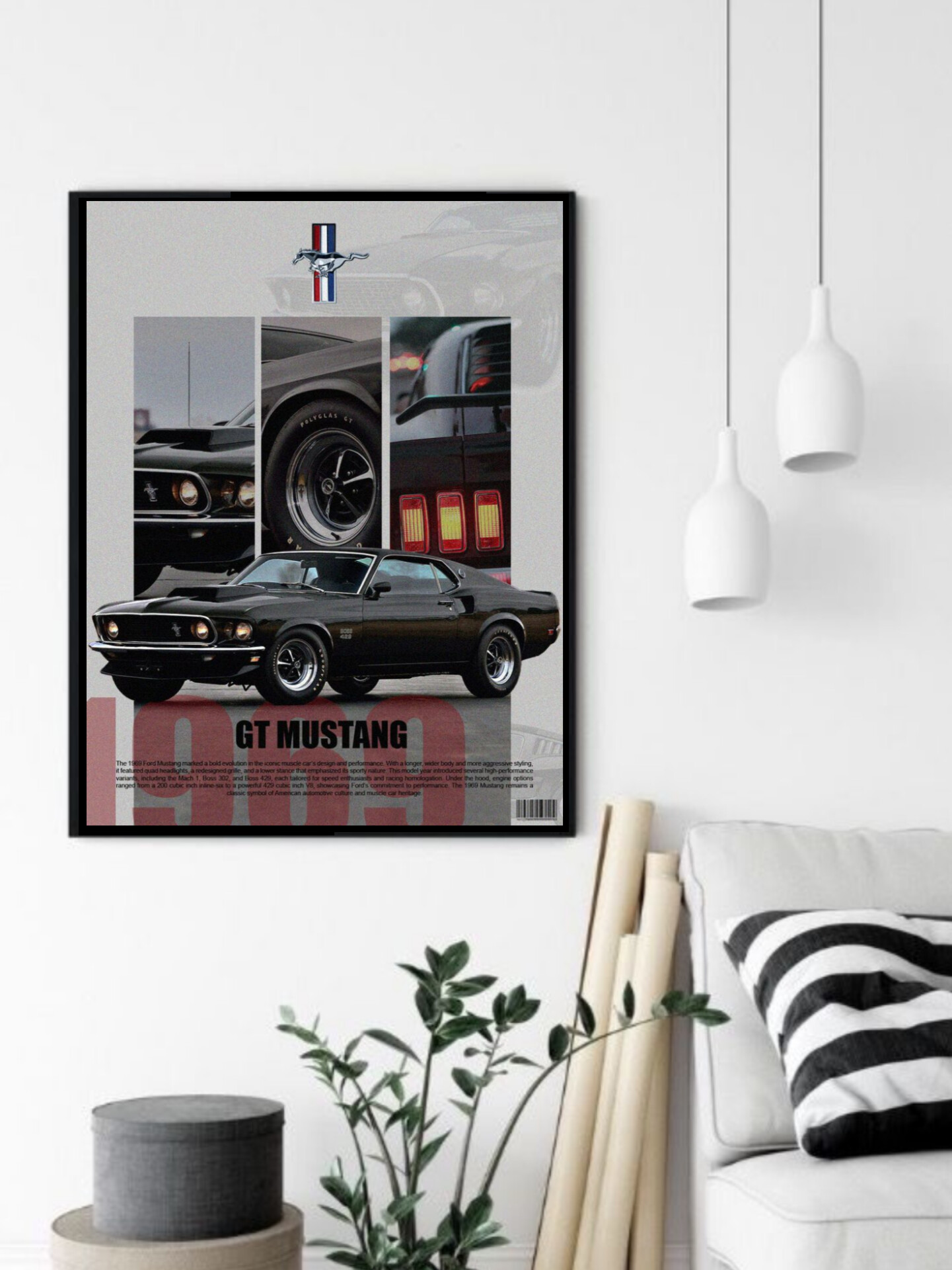 تابلو قاب عکس فورد موستانگ ford mustang