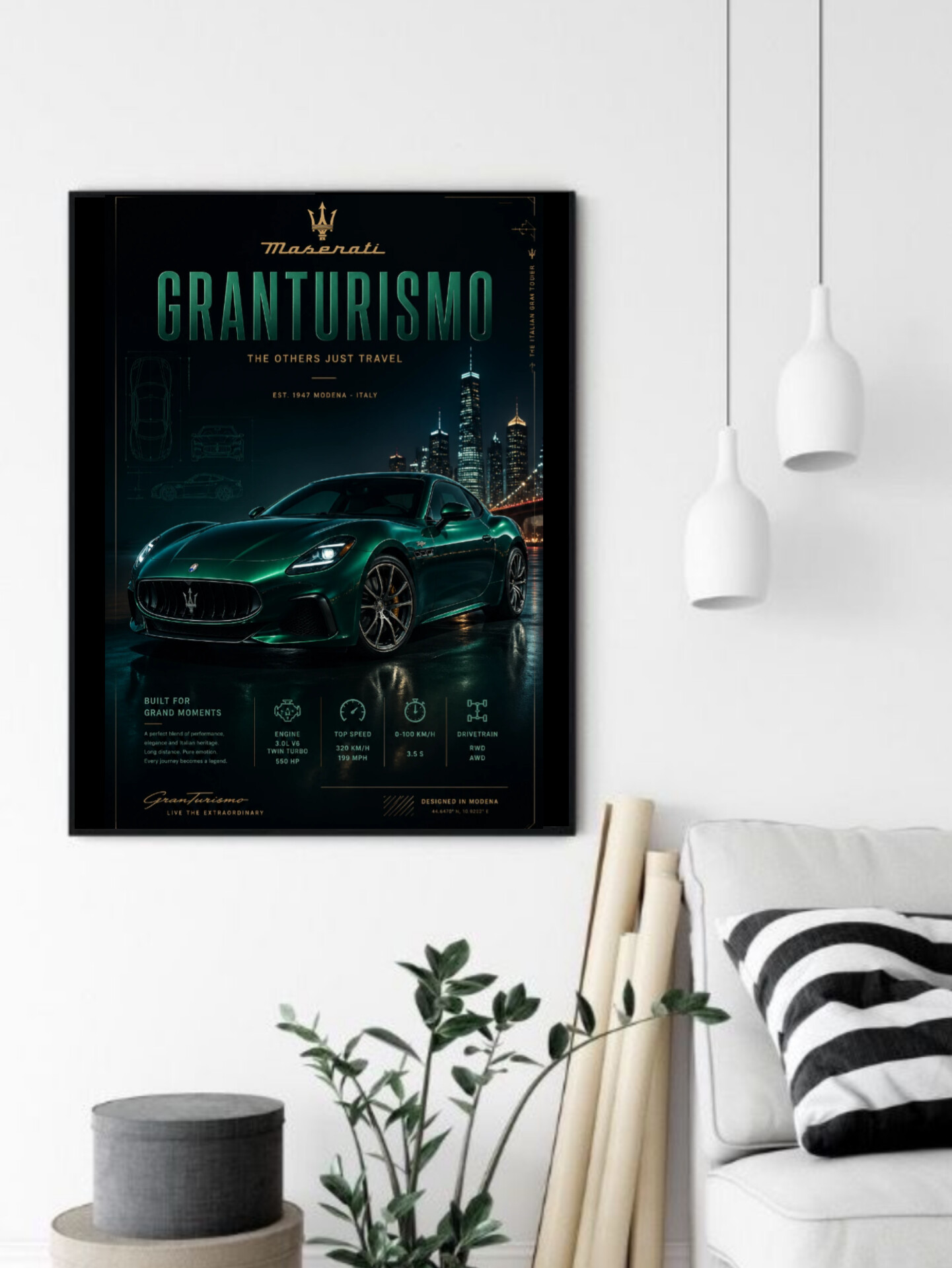 تابلو قاب عکس مازراتی maserati