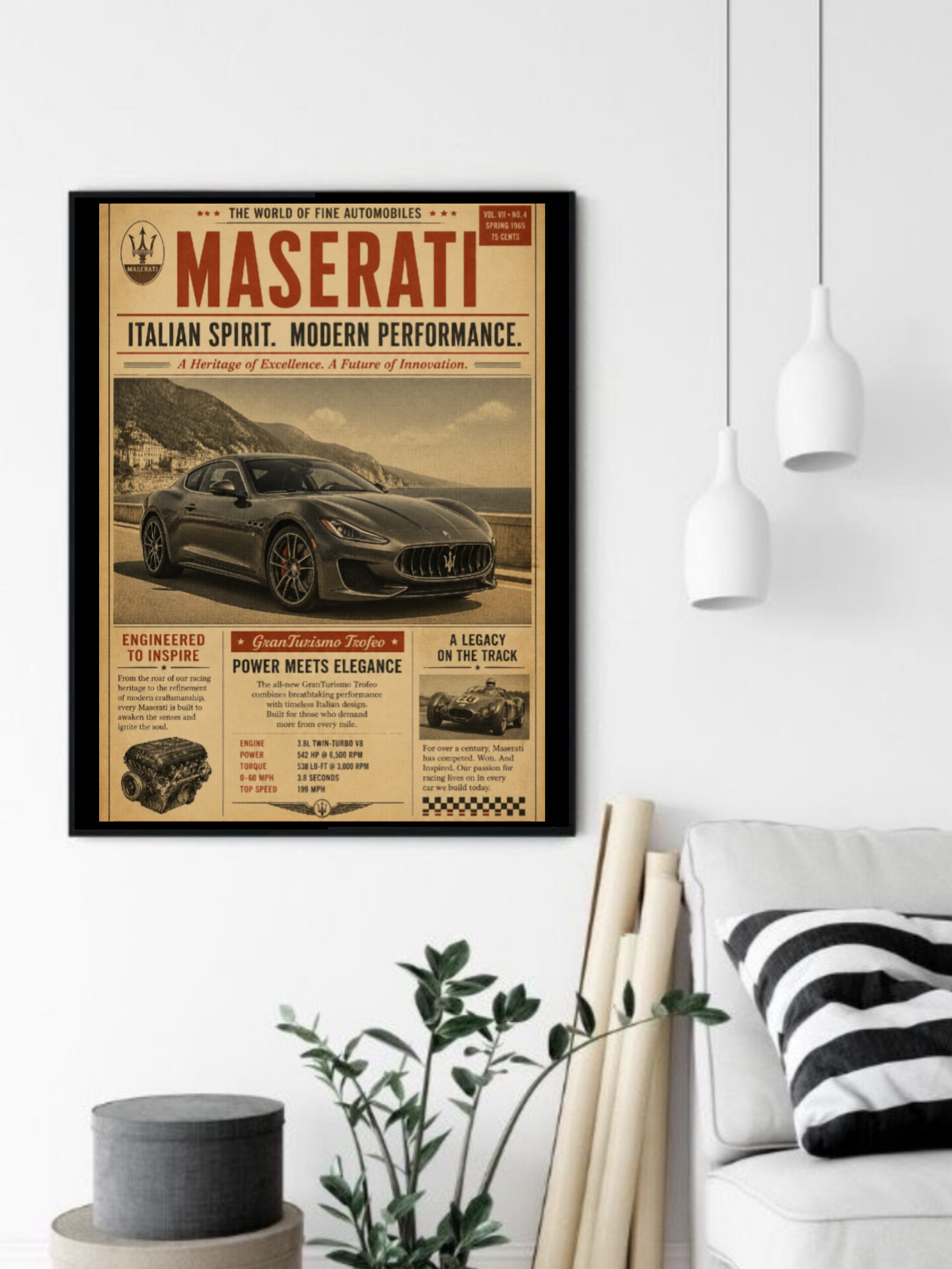 تابلو قاب عکس مازراتی maserati
