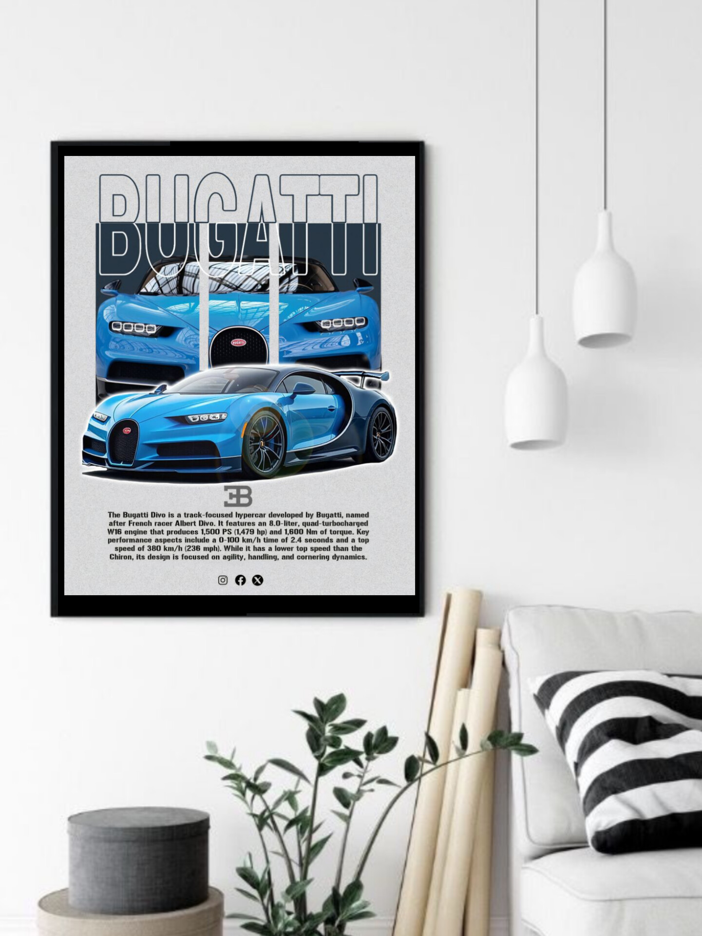 تابلو قاب عکس بوگاتی bugatti