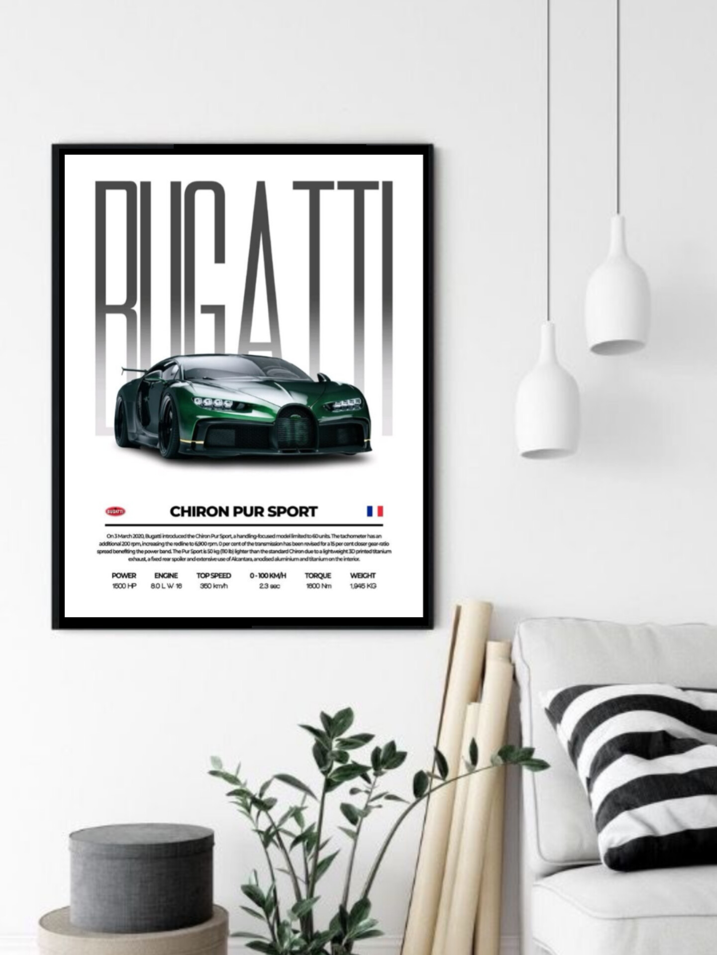 تابلو قاب عکس بوگاتی bugatti