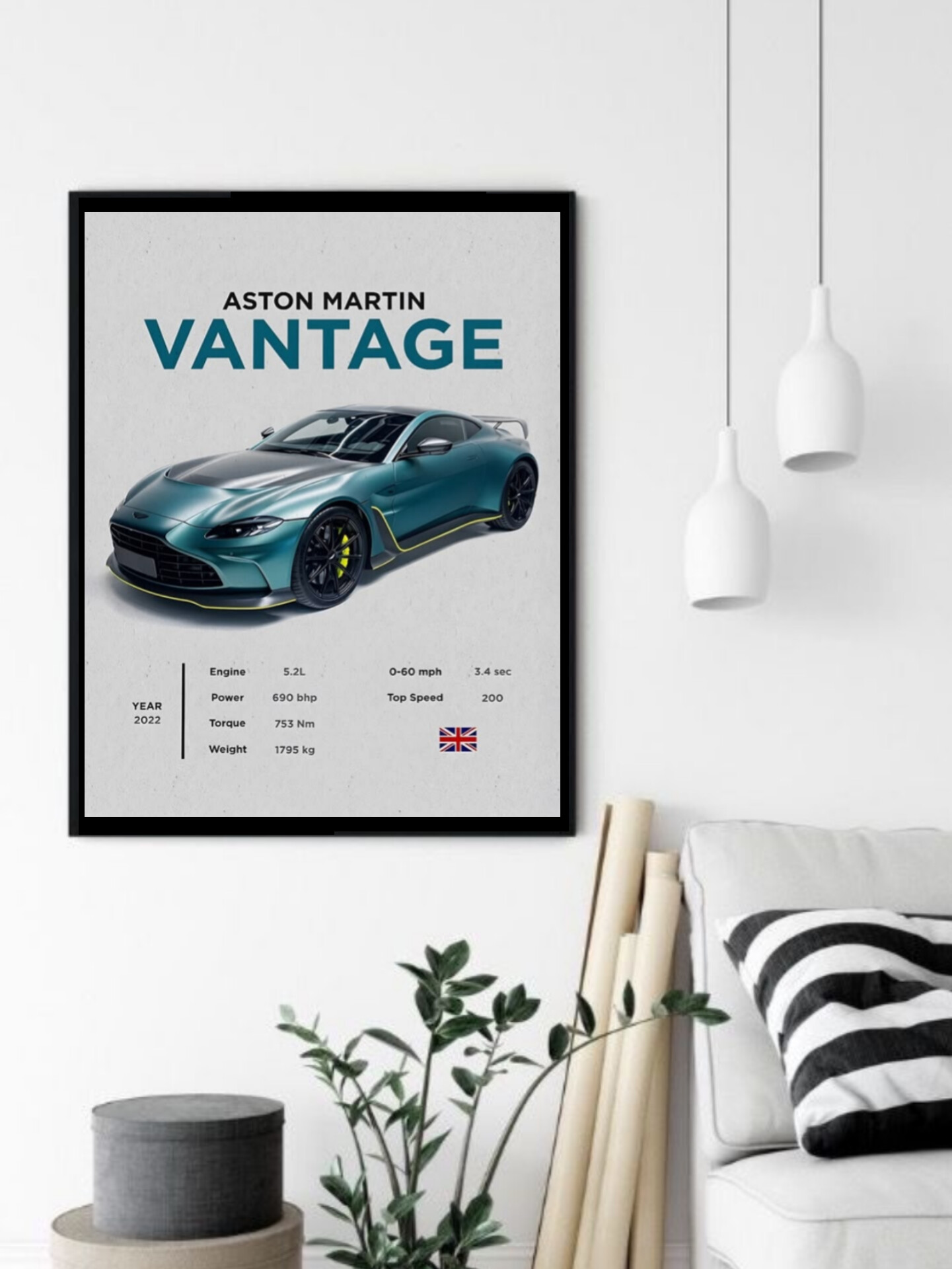 تابلو قاب عکس استون مارتین aston martin