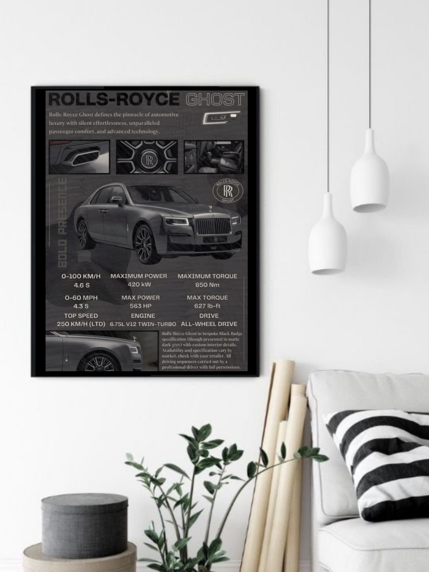 تابلو قاب عکس رولس رویز rolls royce