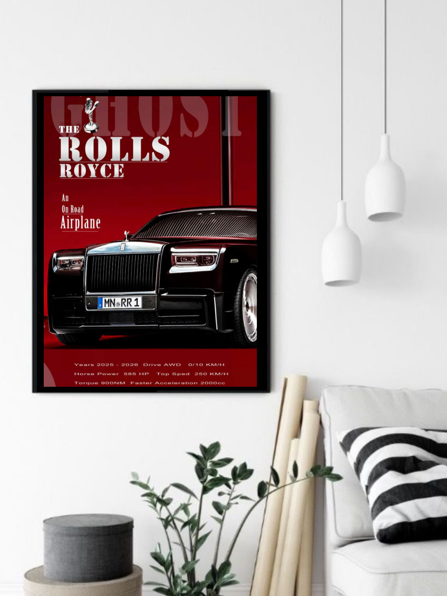 تابلو قاب عکس رولس رویز rolls royce