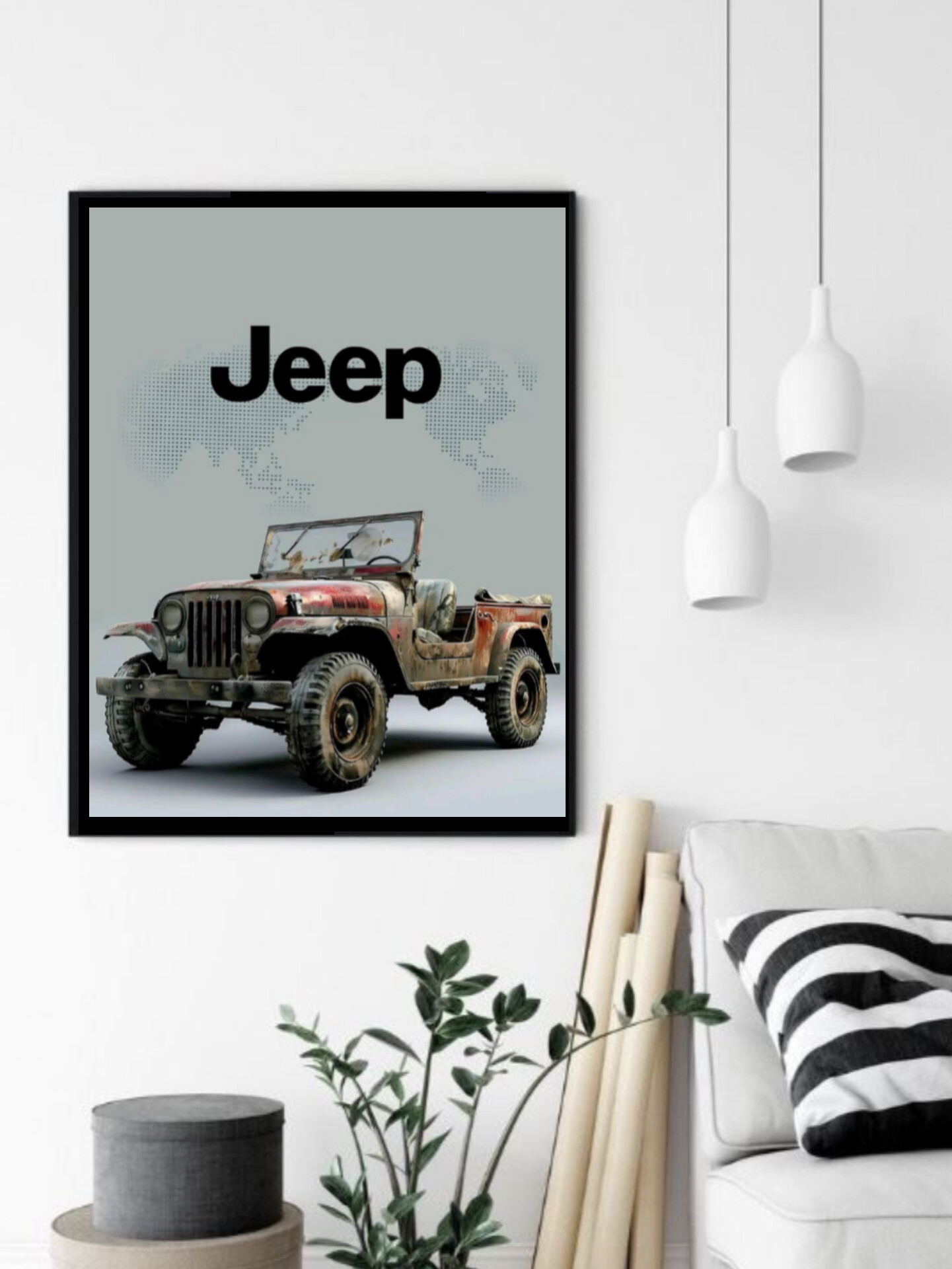 تابلو قاب عکس جیپ jeep
