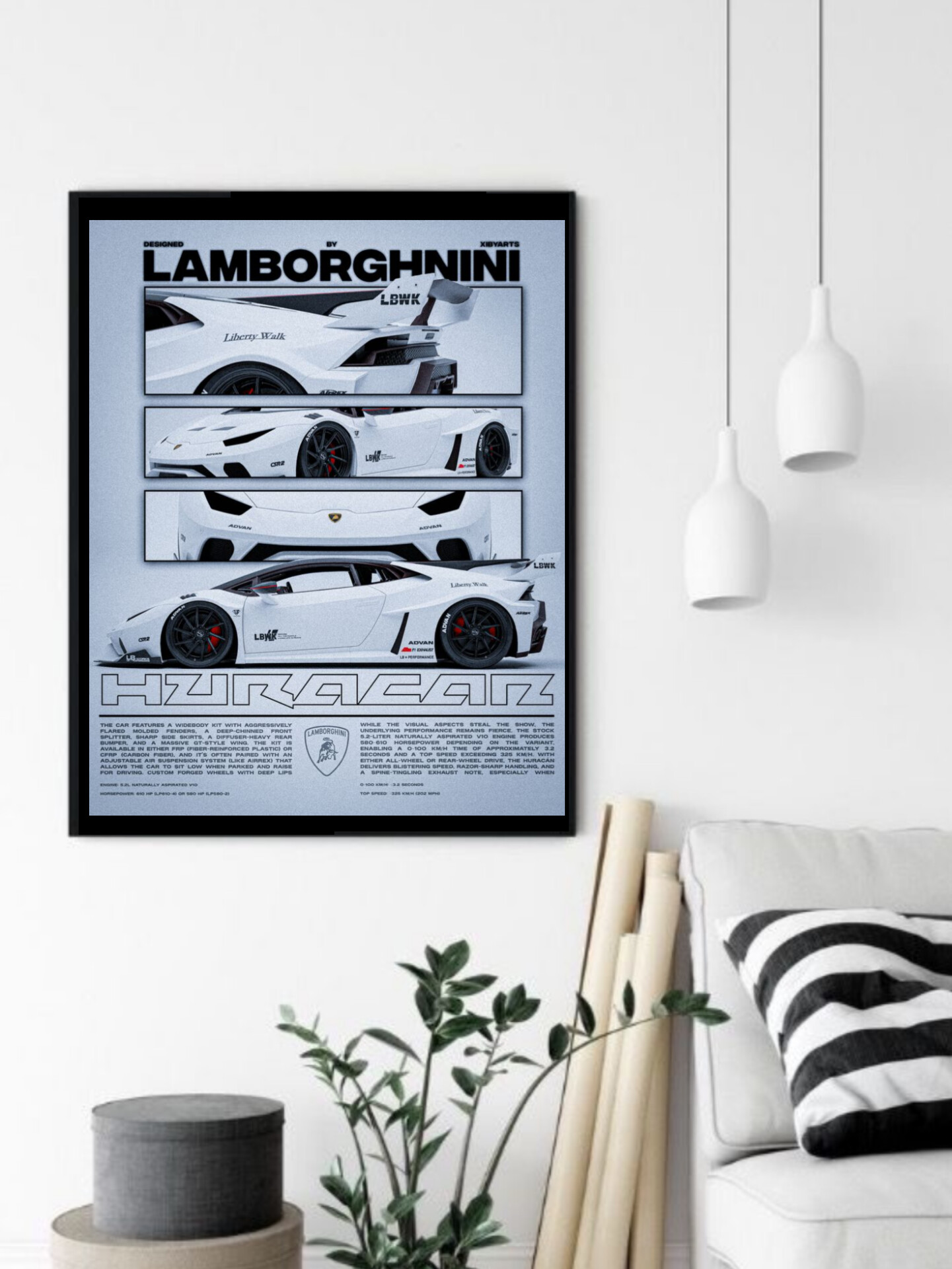 تابلو قاب عکس لامبورگینی lamborghini