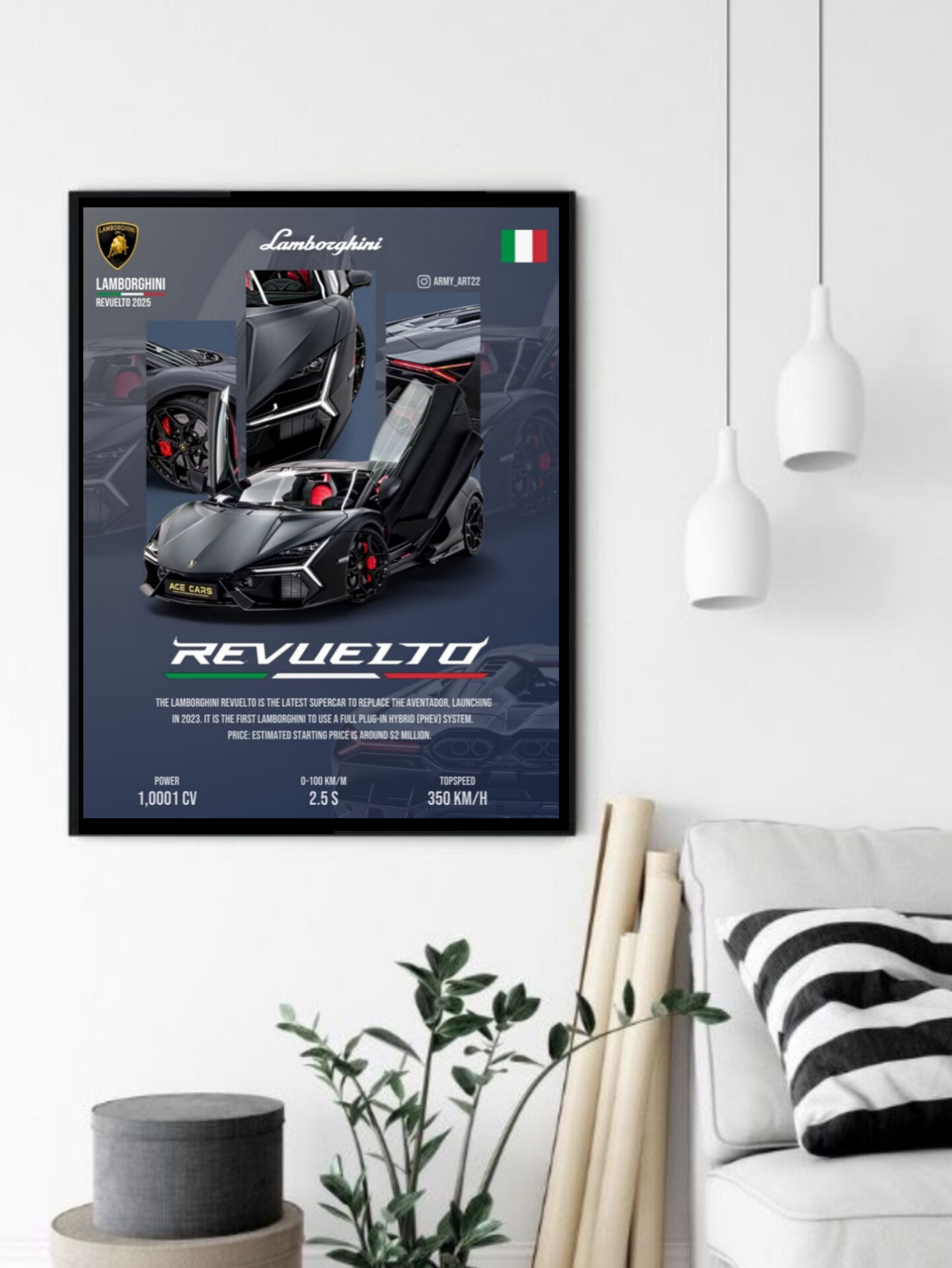 تابلو قاب عکس لامبورگینی lamborghini