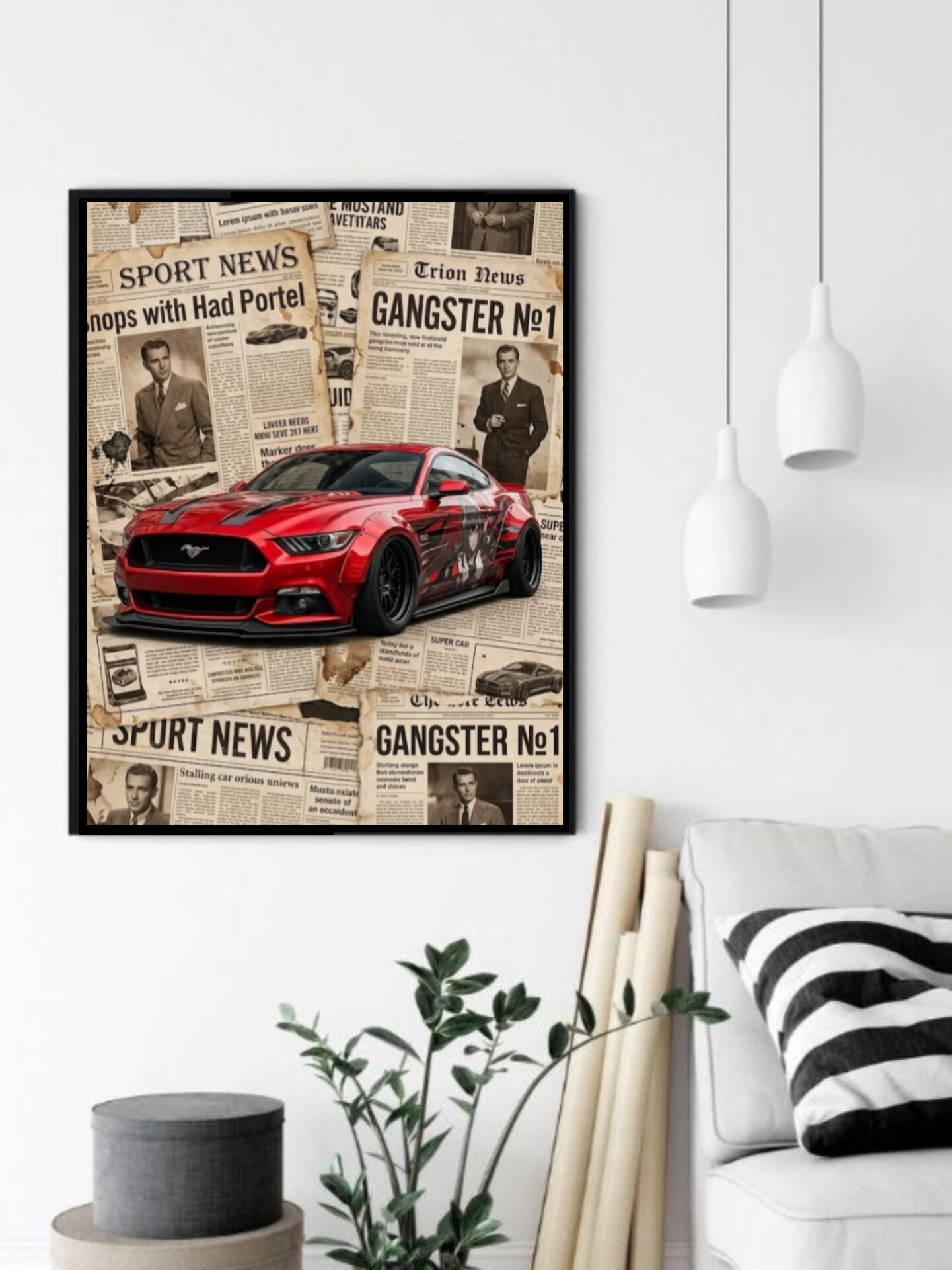 تابلو قاب عکس فورد موستانگ ford mustang