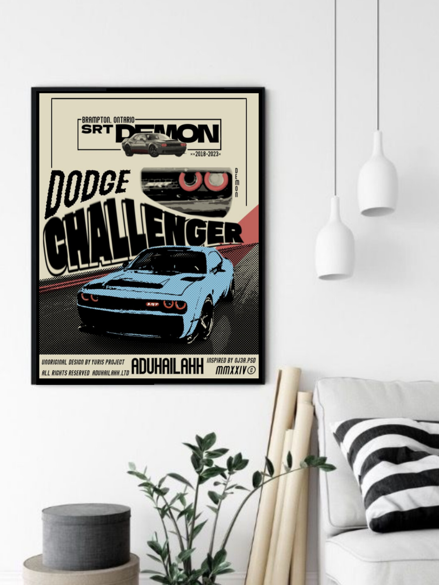 تابلو قاب عکس دوج چلنجر dodge challenger