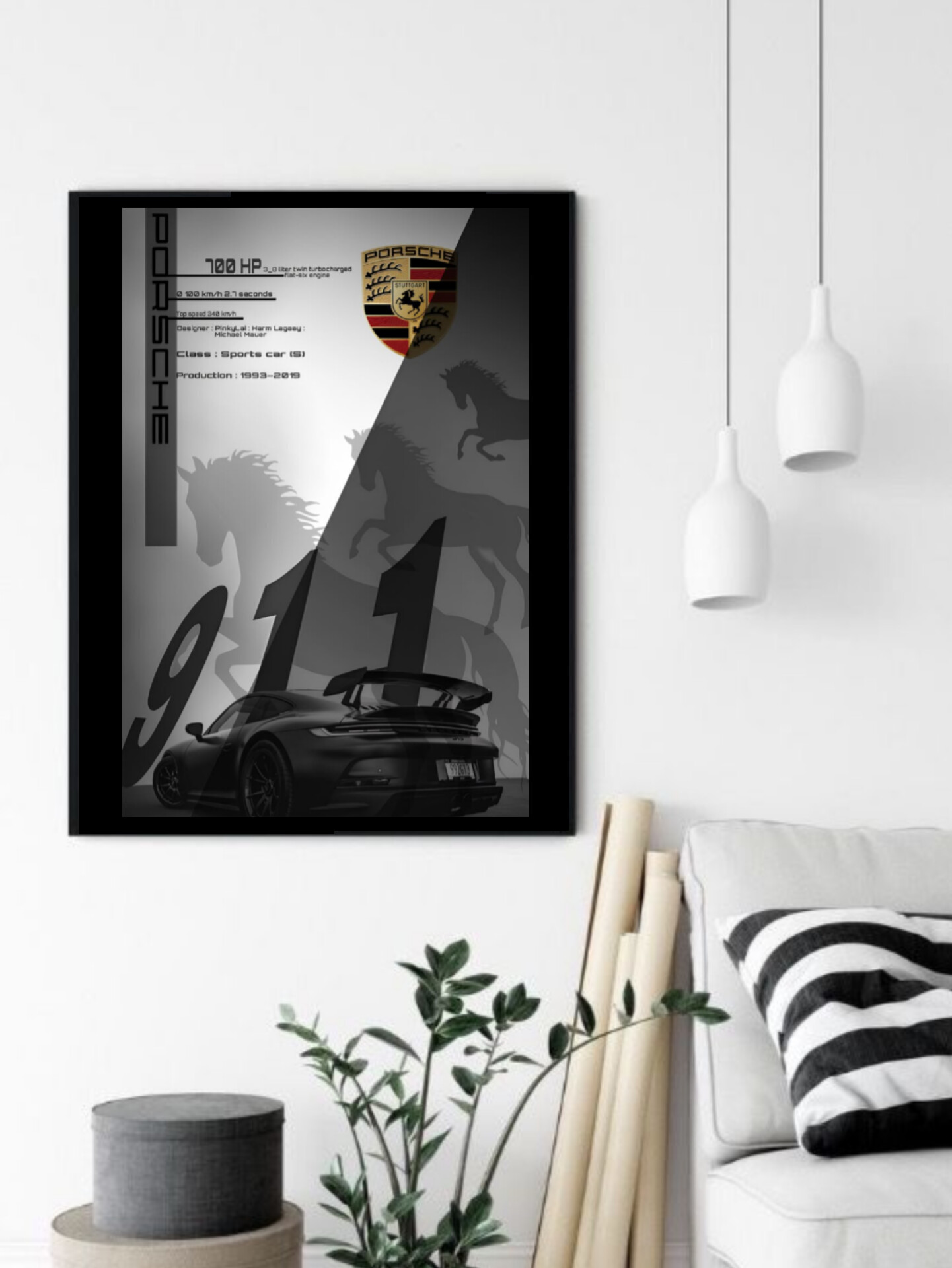 تابلو قاب عکس پورشه porsche