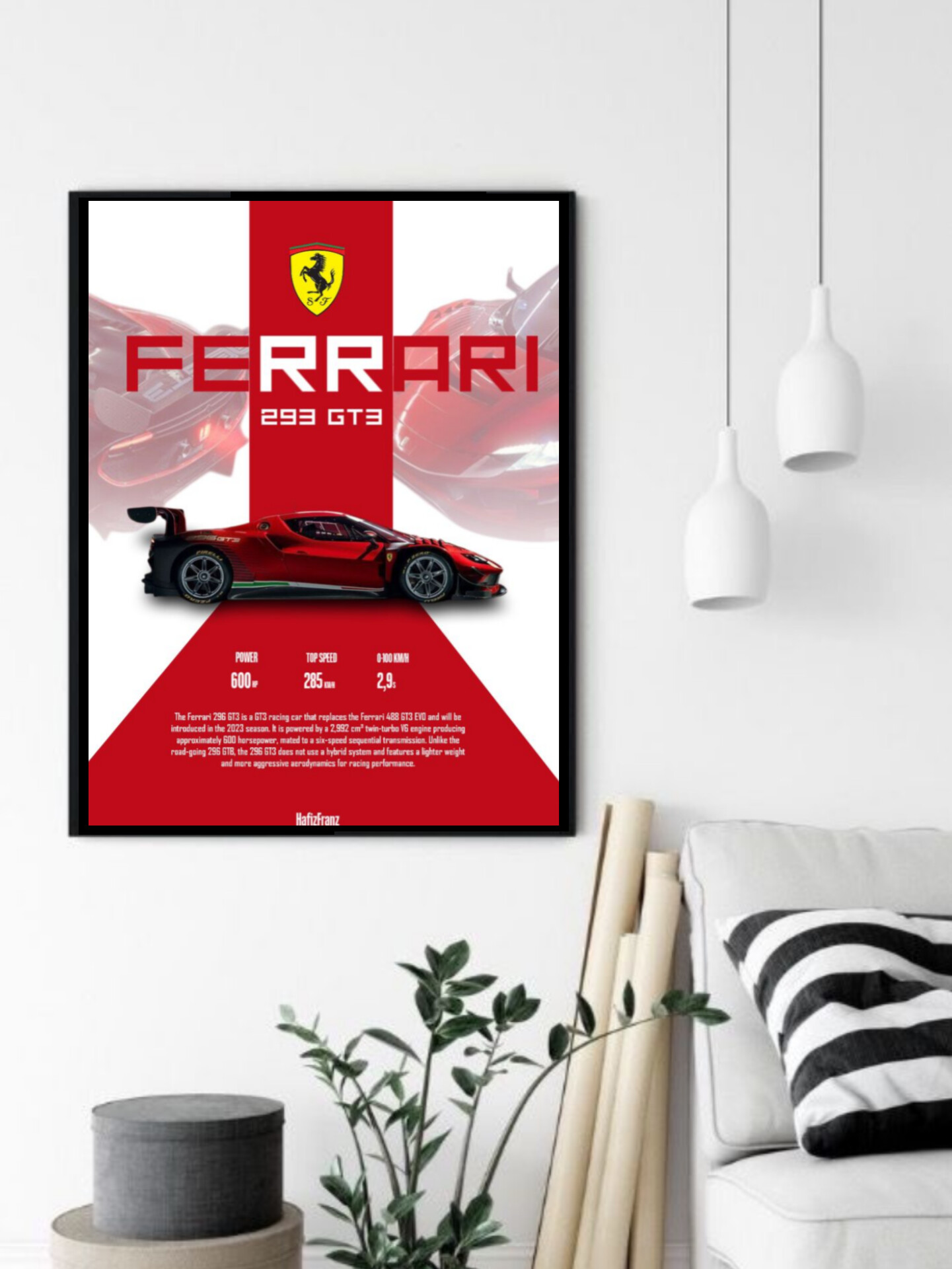 تابلو قاب عکس فراری ferrari