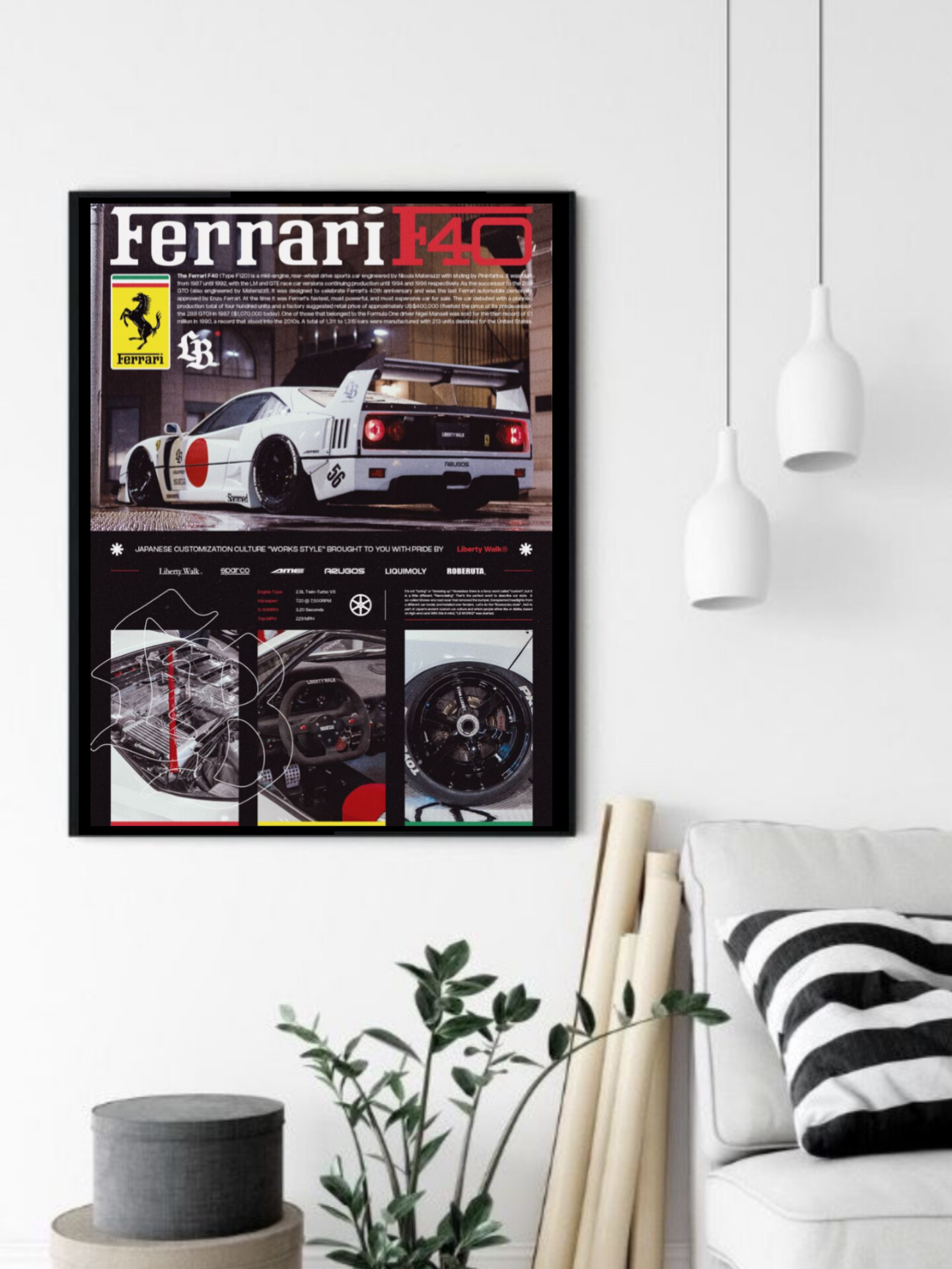 تابلو قاب عکس فراری ferrari