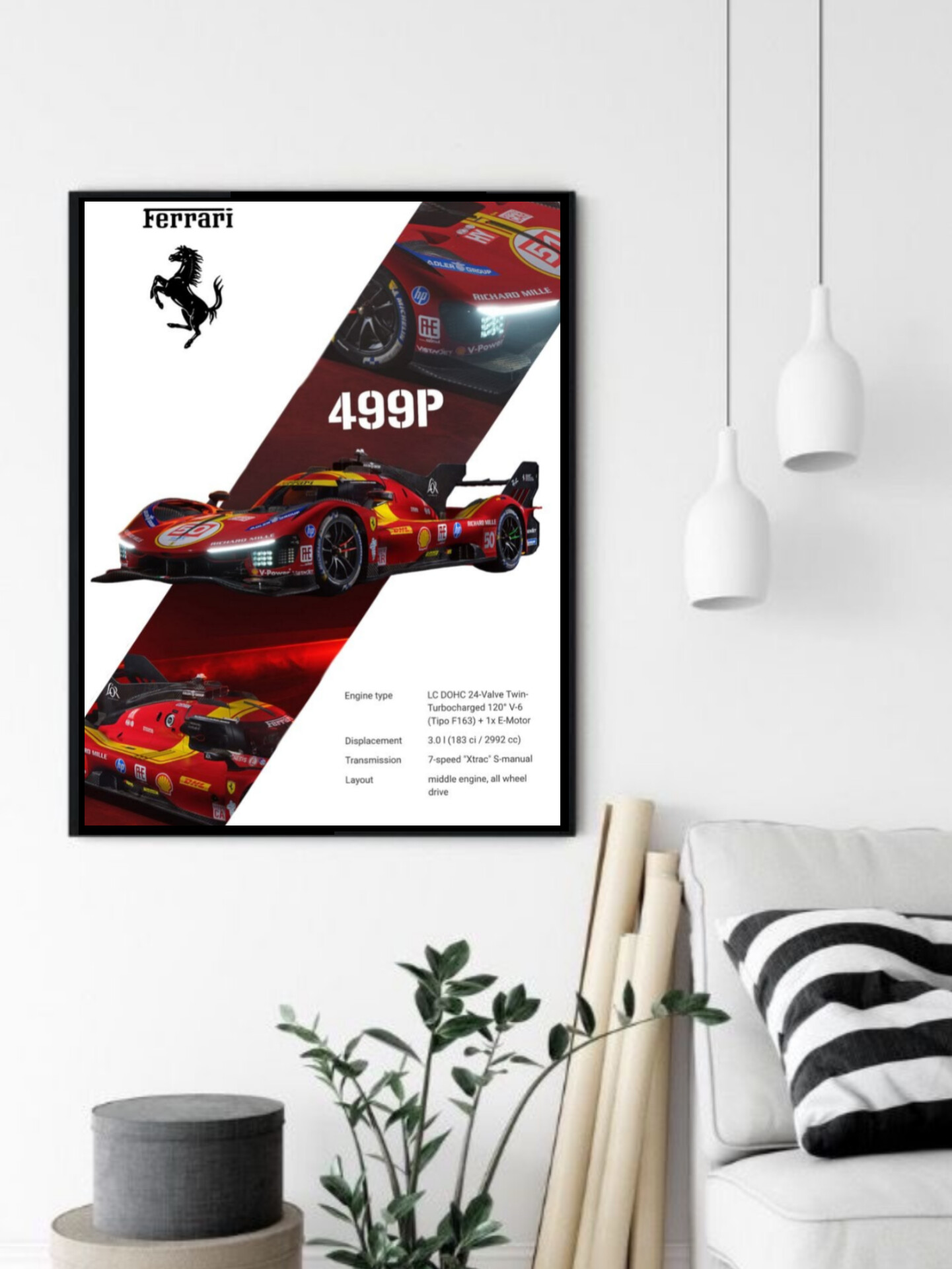 تابلو قاب عکس فراری ferrari